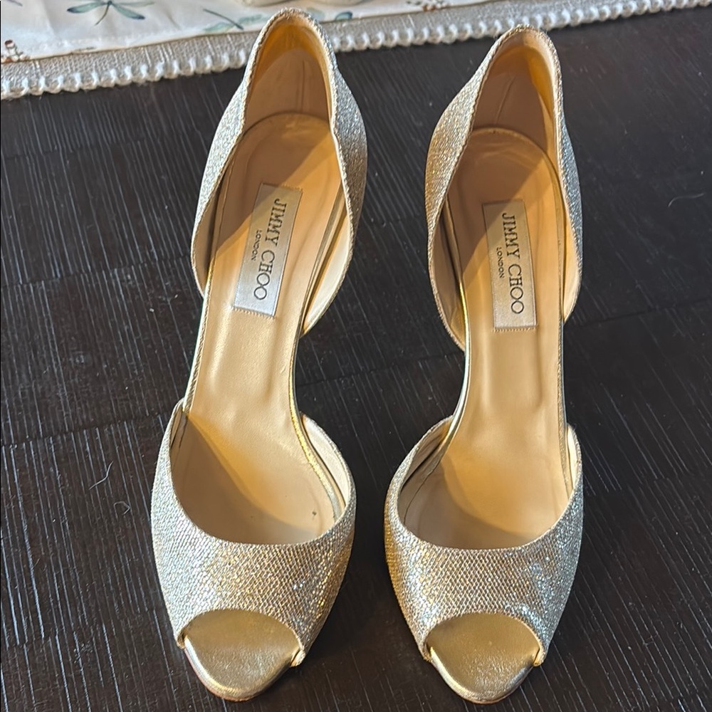 Jimmy Choo Gold D'Orsay Heels